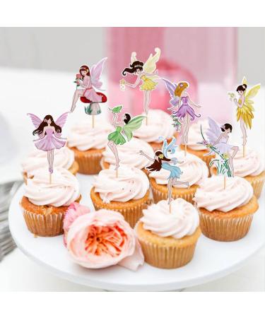 Cyodoos24 PCS Fairy Cupcake Toppers Flower Fairy Party Cupcake Toppers Fairies Party Cake Picks Garden Birthday Party Decorations for Elves Theme Baby Shower Supplies - Buy Online on SooperMarket.com