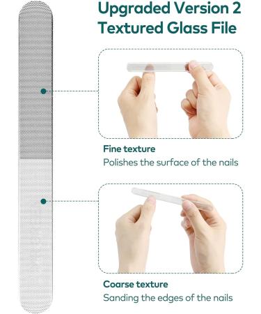Glass Nail File Upgraded Glass Nano Nail File Bilateral Glass Nail File Glass Nail File for Natural Nails Washable Nail File - Buy Online on SooperMarket.com