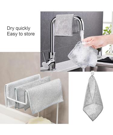 5 Pack Wire Dishwashing Rags Dual Layer Wire Dishwashing Rags Multipurpose Wire Dishwashing for Wet and Dry Non-Scratch Wire Dish Cloths Kitchen Wire Dishcloth Cleans for Dishes Sinks Stove Tops Duallayer - Buy Online on SooperMarket.com