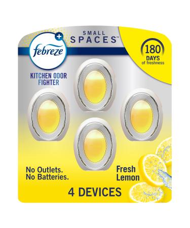 Febreze Small Spaces Air Freshener Heavy Duty Fresh Lemon.25 fl. oz Pack of 4