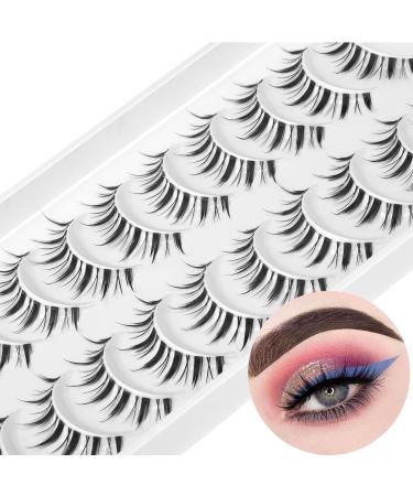 Geeneiya Manga Lashes Natural Look Anime False Eyelashes - 10 Pairs Asian Japanese Chinese Makeup Clusters - Buy Online on SooperMarket.com