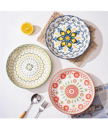 Serving Plates 4pc Dinner Plate Simple Romantic Cream Ceramic Embossed Afternoon Tea Home Dessert Plate Fruit Plate Bread Plate for Kitchen Restaurant Banquet Kitchen Decoration for Appetizer Dinner  - Buy Online on SooperMarket.com