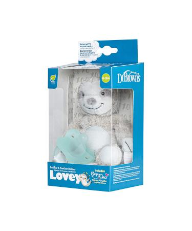 Dr. Brown's Baby Lovey Sloth Pacifier Holder & Teether Clip with HappyPaci - 100% Silicone, 0-12m - Buy Online on SooperMarket.com