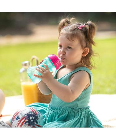 Nuby 3 Piece Girl No-Spill Easy Grip Cup with Flex Straw, 10oz, Clik It Lock Feature - Buy Online on SooperMarket.com