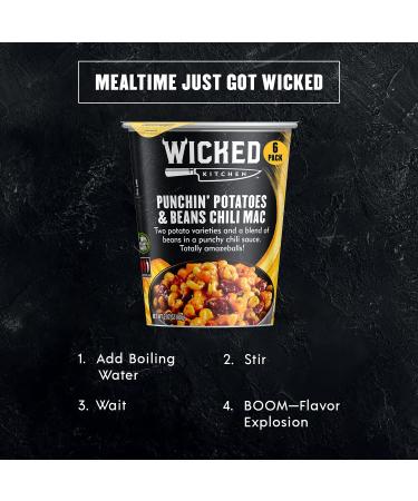 Wicked Kitchen Punchin Potatoes & Beans Chili Mac 6 Pack - Plant-Based Dairy Free & GMO-Free Instant Mashed Potatoes & Beans in Chili Sauce - Buy Online on SooperMarket.com