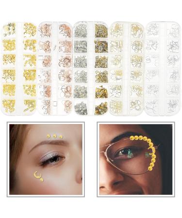 Beavorty 5 Boxes metal nail decoration rhinestones for nails Unique nail decor DIY rhinestones for crafts nail art jewel stickers manicure kit manicure metal decor jewelry pp the circle 3d - Buy Online on SooperMarket.com