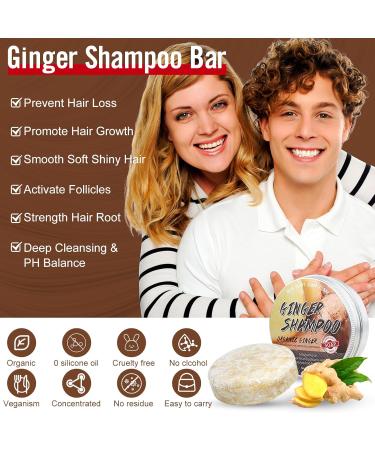 Ginger Hair Growth Shampoo Bar & Conditioner Set | Natural Anti Hair Loss PH Balanced Silicone-Free | Boost Hair Regrowth - Buy Online on SooperMarket.com