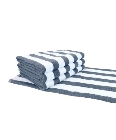 Arkwright Cabana Pool Beach Towel - (Pack of 4) 100% Ring Spun Cotton Large Soft Quick Dry Bath Towels Perfect for Hotel, Swim, Bathroom Tub, and Camping, 30 x 60, Grey Grey 30 x 60 in (Pack of 4)