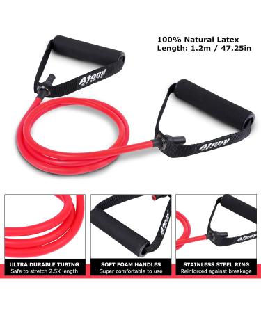 Resistance Band with Handles + Free Door Anchor & Workout Guide | Medium Resistance Tubes for Men and Women - Buy Online on SooperMarket.com