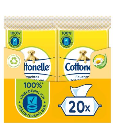 Cottonelle moist toilet paper for on the go of course nourishing - chamomile & aloe vera quick resolving 20 x 12 towels benefit pack biodegradable multicolored 12 pieces (1 Pack)