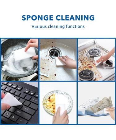 100 Count Disposable Magic Sponge Eraser Sheets - Thin Nano Cleaning Wipes for Hard-to-Reach Places - Buy Online on SooperMarket.com