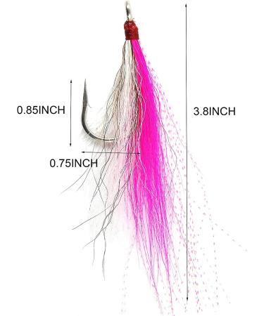 Bucktail Teasers Fluke Rig Fishing Hooks - 6pcs Pink/White Set by Shaddock Fishing - Buy Online on SooperMarket.com