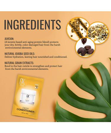 GK Hair Global Keratin Deep Conditioner Masque - Pack of 2 (20ml) | Intense Hydrating Repair for Dry, Damaged, Color Treated Hair with Jojoba Oil - Buy Online on SooperMarket.com