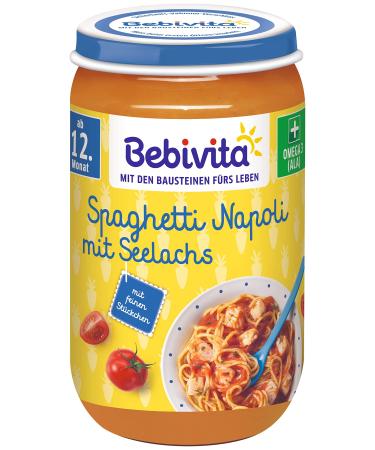 Bebivita menus from 12 months Spaghetti Napoli with pollock pack of 6 (6 x 250g) Spaghetti Napoli with pollock 250g
