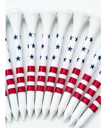 USA Golf Tees - American Flag Design, Pro Length Bamboo Tees, Patriotic Pride 2 3/4 - Pack of 50 - Buy Online on SooperMarket.com