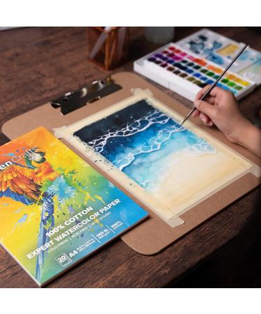 GenCrafts 100% Cotton Watercolor Paper Pad A4 - 20 Sheets - 140lb Cold Press Acid Free Sketchbook for Painting & Drawing - Buy Online on SooperMarket.com
