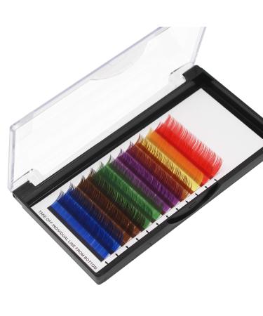 Bodemrincer 8-20mm to Choose 12 Lines 7 Colors Mixed One Tray False Eyelashes Individual Eyelash Extension Eye Lashes Individual Eyelash Extension Rainbow Colored Natural (15mm)
