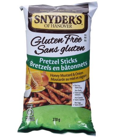 Snyder's Gluten Free Honey Mustard and Onion Pretzel Sticks 220 Grams (Pack of 1) GF Honey Mustard & Onion Sticks