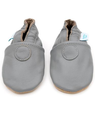 Dotty Fish Soft Leather Baby Shoes | Toddler Boys Non-Slip Shoes | Soft Grey, 3-4 Years - Buy Online on SooperMarket.com