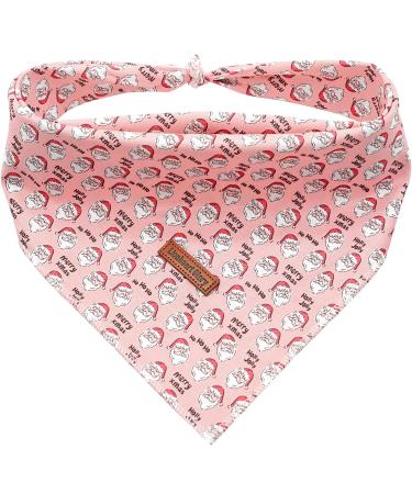 Lionheart Glory Dog Half 1 Packer Washable Soft Cotton Christmas Libbar Schal adjustable Kerchief square dog Neck towels for small dogs pink neckerchches S (1 Pack) B: Santa Claus