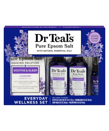 Dr Teal's Soothe & Sleep Bath Gift Set Lavender Essential Oil 4 Piece
