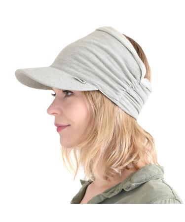 CHARM Women's Sun Protection Cap Umbrella Hat Golf Tennis Cap Hat Sun Visor One Size Light Grey