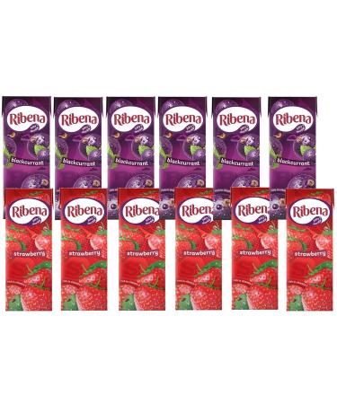Ribena Variety 250ml Mixed Blackcurrant & Strawberry Juice Drink Cartons (12)
