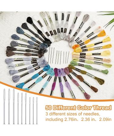 Darning Egg Mini Loom for Socks | 14 Hooks Speedweve Style Weaving Tool | 9 Large Eye Needles | 50 Colors Thread for DIY Handcraft - Buy Online on SooperMarket.com