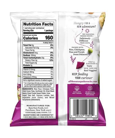 Off The Eaten Path Chickpea Veggie Crisps 1.25 oz - Pack of 16 - Buy Online on SooperMarket.com