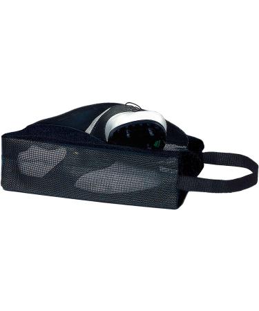 Black Zippered Shoe Tote with Handle - Travel-Friendly Design with Mesh Panels - Buy Online on SooperMarket.com