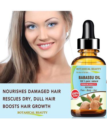 Botanical Beauty Babassu Oil - 100% Pure Natural Refined Cold-Pressed Carrier Oil for Face Skin Body Hair & Nails - Rich in Vitamin E & C - 1 Fl oz (30 ml - Buy Online on SooperMarket.com