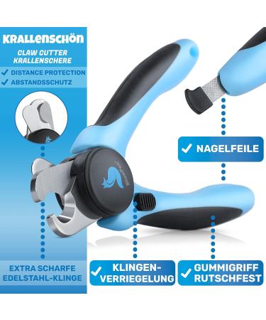 Bluepet Krallensch n Profi Claw Scissors for Dogs & Cats | Safe Nail Trimming with Spacers | Includes Nail File - Bestseller Size M-L - Buy Online on SooperMarket.com