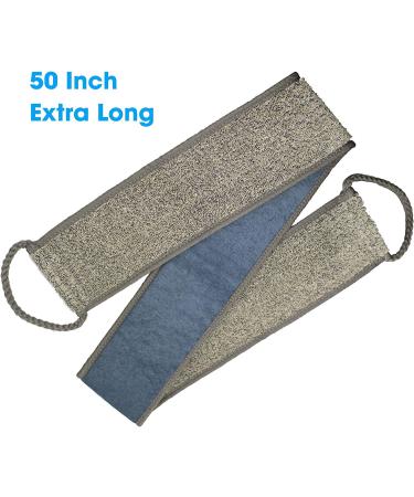 50 Loofah Back Scrubber - Extra Long Natural Flax Exfoliating Shower Tool for Deep Cleansing | Men & Women | Includes Wall Hook - Buy Online on SooperMarket.com
