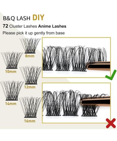 D-14 mm B 47 Cluster Lashes - 72 Clusters | Natural DIY Soft Fluffy Eyelash Extensions - Buy Online on SooperMarket.com