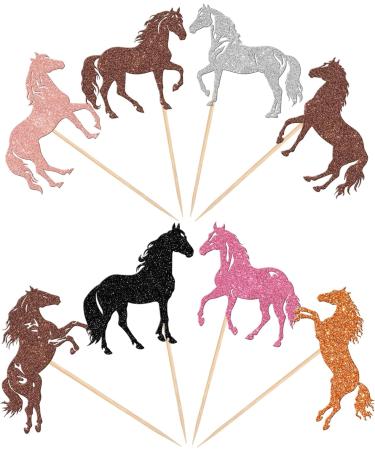 Rsstarxi 24 Pack Horse Cupcake Toppers Horse Cake Decoration Animal Horse Cupcake Picks for Horse Racing Party Equestrian Themed Birthday Baby Shower Party Decorations Multi - Buy Online on SooperMarket.com
