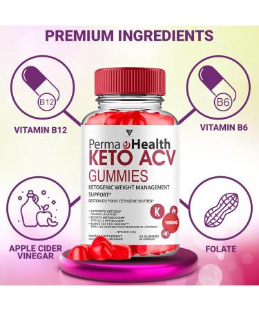 Perma Health Gummies PermaHealth Keto ACV Gummies Perma Health Apple Cider Vinegar Weight Management Support Supplement Perma Health Canada Max Strength Health Support Gummy Formula (60 Gummies) - Buy Online on SooperMarket.com
