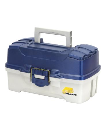 Plano 2-Tray Tackle Box with Dual Top Access, Blue Metallic/Off White, Premium Tackle Storage, 620206, One Size