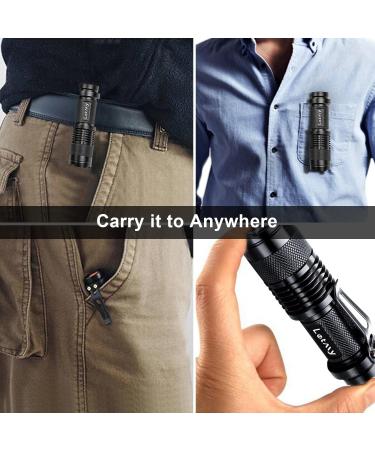 LETMY Tactical Flashlight - Super Bright LED Mini Flashlights with Belt Clip, Zoomable, 3 Modes, Waterproof - 2 Pack for EDC, Gift, Hiking, Camping, Hurricane & Power Outage - Buy Online on SooperMarket.com