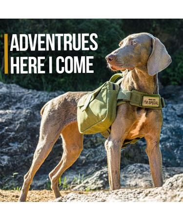 OneTigris Hoppy Camper 2.0 Dog Backpack - Tearproof Camping & Hiking Gear for M/L Size Dogs (Large Ranger Green) - Buy Online on SooperMarket.com