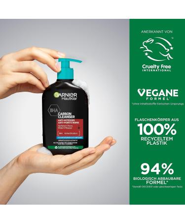 Garnier Hautklar Cleansing Gel 250ml | BHA Carbon Cleanser Anti-Blackhead & Pimple Wash - Buy Online Internationally - Buy Online on SooperMarket.com