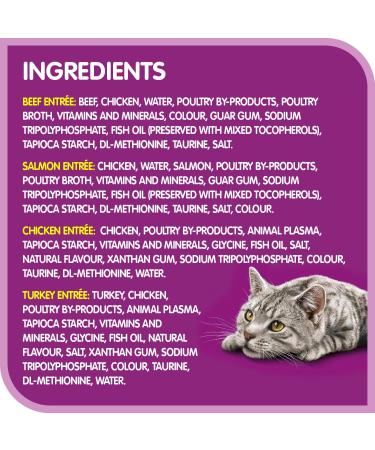 WHISKAS Perfect Portions Adult Wet Cat Food Pat and Cuts in Gravy - Chicken - Turkey - Beef - Salmon - 75g (24 Pack) - Buy Online on SooperMarket.com
