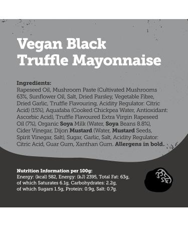 BeSaucy Black Truffle Mayonnaise 180g Glass Jar - Vegan Friendly Spread, Dip, Mash Stir-In and Pasta/Pizza Partner, UK-Made - Buy Online on SooperMarket.com