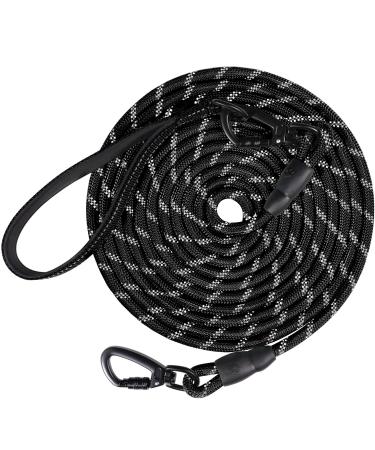 Joytale Training Leads for Dogs Padded Handle Long Line Dog Lead 5m 10m 15m 20m Long Leads for Dog Training and Tie Out Support Up to Dogs Under 45kg Black 10M 10M Black