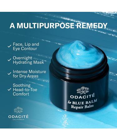 ODACITE Le-Blue Balm Repair Balm - Blue Chamomile & Shea Butter Face Moisturizer for Mature, Dry, or Sensitive Skin - Buy Online on SooperMarket.com