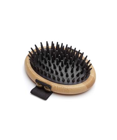 Mikki Bamboo Moulting Massage Palm Brush for Gentle Grooming for Dog Cat Puppy with Short Medium Coats Handmade Natural Sustainable Bamboo Brown Moulting Massage Brush Single