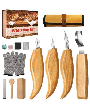 Frephy Wood Carving Kit for Beginners  Whittling Kit for Beginners  Wood Whittling Kit with Basswood Wood Blocks  23Pcs Wood Carving Tools Gift Set  DIY