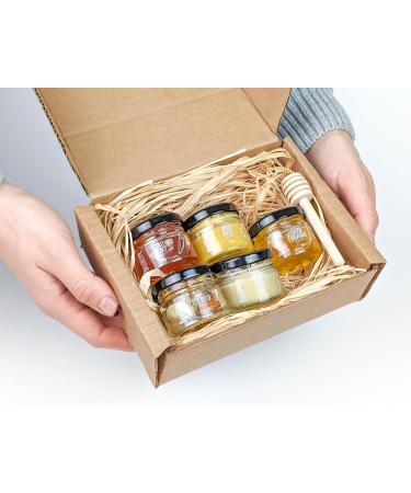 BeeHype Honey Adventurer Gift Set - 5 Jar Raw Honey Taster Set With Mini Honey Dipper Honey Adventurer Gift Set 150 g (Pack of 1) - Buy Online on SooperMarket.com
