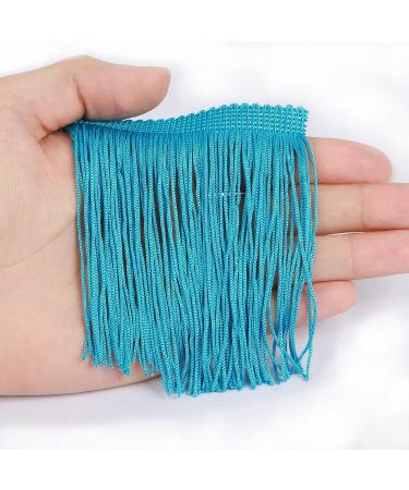 HedongHexi Blue Chainette Fringe Trim 5 Yard x 4 Inches - Tassel Sewing for DIY Decoration & Clothing Accessories - Latin Wedding Dress - 4-5 Yards - Buy Online on SooperMarket.com