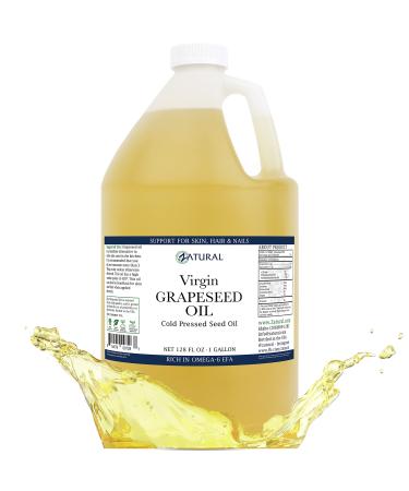 Zatural Grapeseed Oil Organically Grown 100% Pure Cold Pressed Virgin High Tempurature Cooking Oil 128oz (1 Gallon) 128 Fl Oz (Pack of 1)
