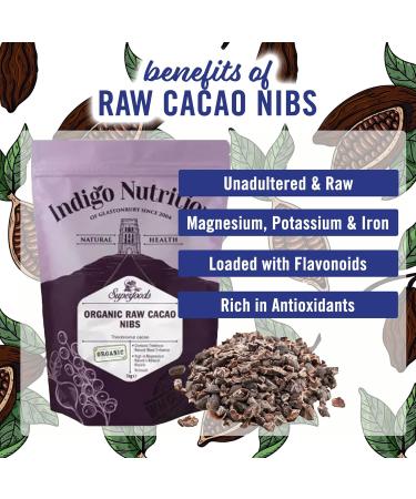 Indigo Herbs Rohe Bio Kakaonibs 500g | Vegane Rein & GMO Frei - Hochwertige Kakaonibs f r internationale Lieferung - Buy Online on SooperMarket.com
